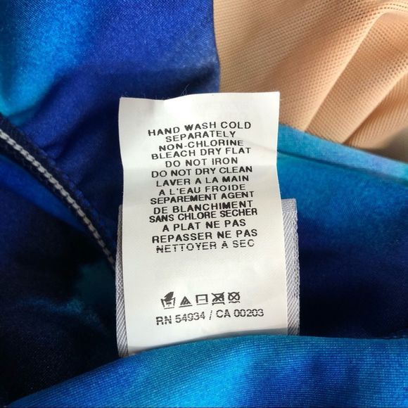 Speedo Blue Abstract Print One Piece Swimsuit Plus Size - Picture 10 of 13